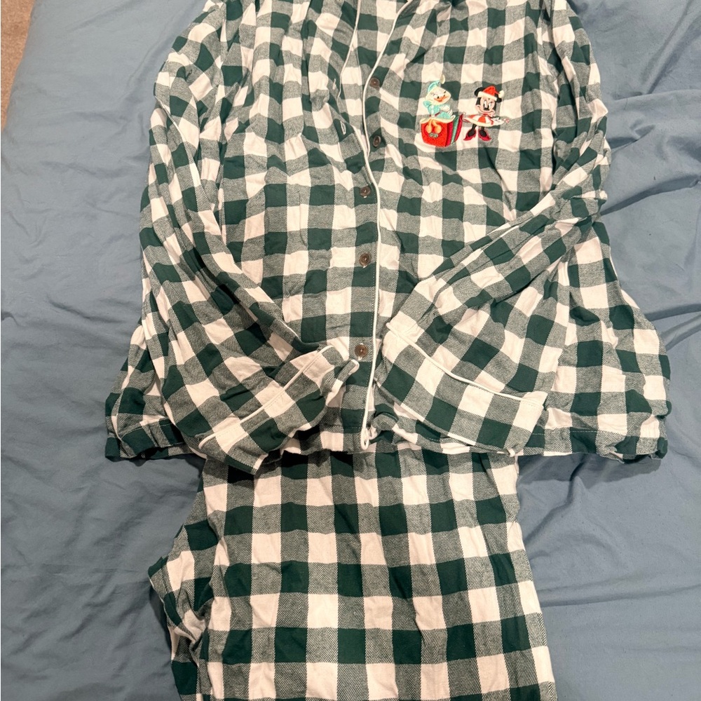 Green and White Checkered Women’s Disney Pajamas